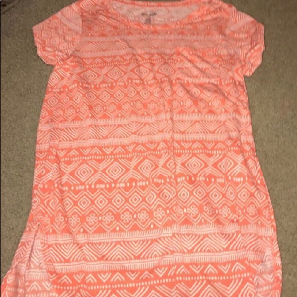 Coral and White Designed T-Shirt